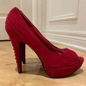 Charlotte Russe open toe red heels